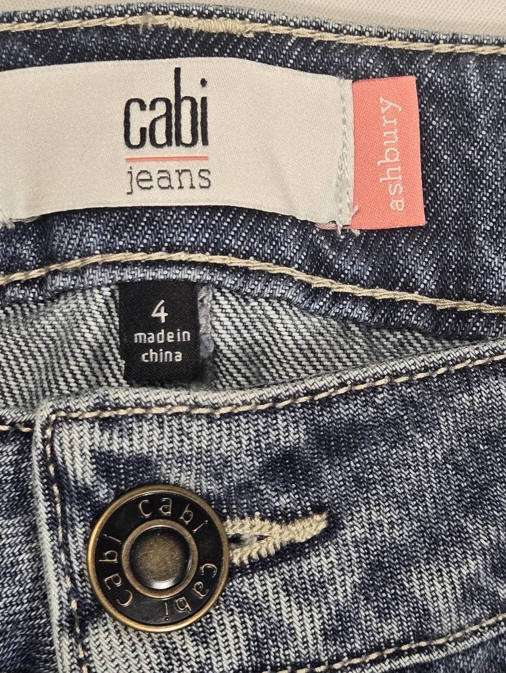 Cabi Wide Leg Jean Size 4 Ashbury Mid-rise Stretch Denim - Picture 2 of 13